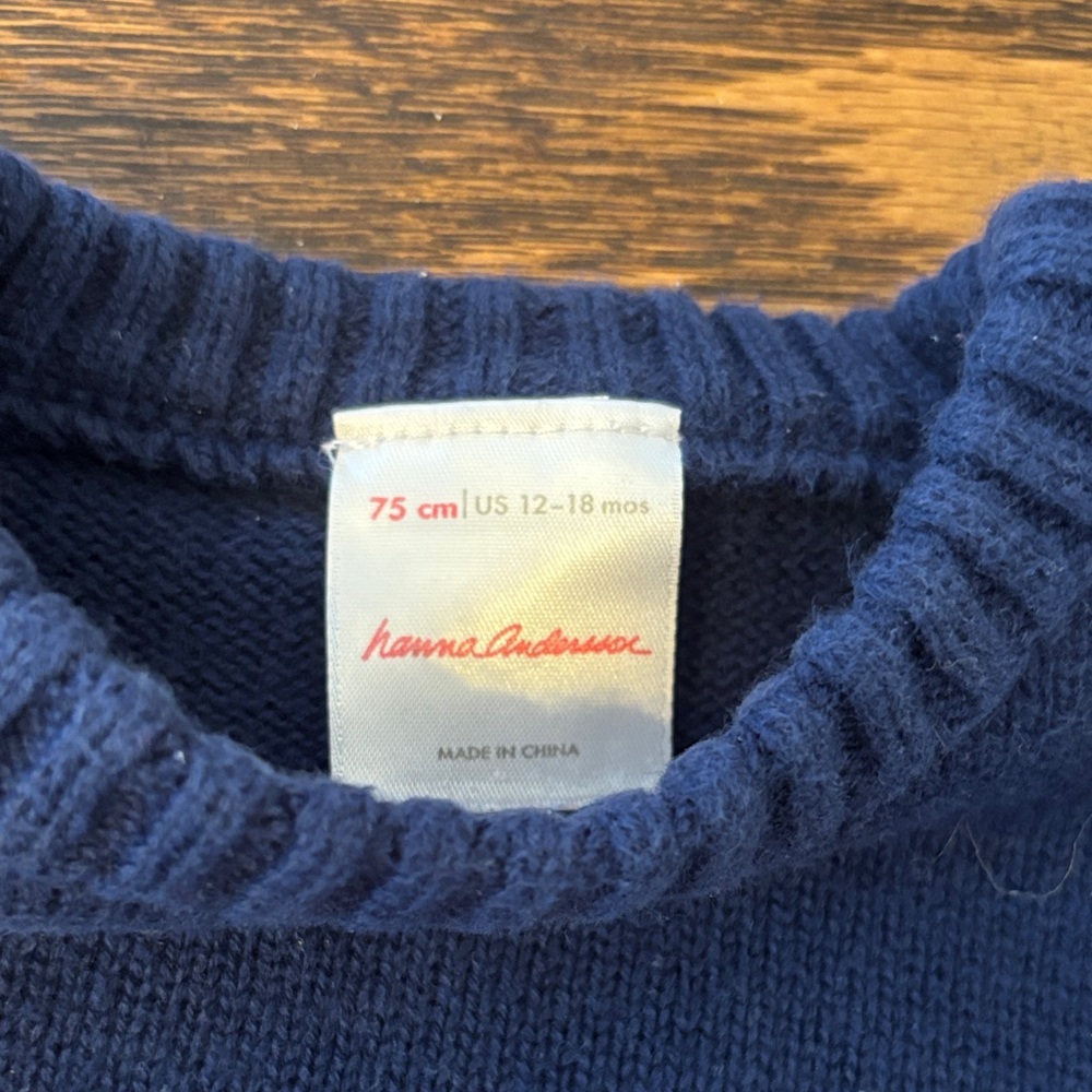 Hanna Andersson Gnome Sweater and Striped Pants Set - Picture 2 of 4
